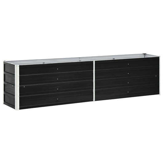 Fioriera rialzata piante fiori giardino acciaio zincato 240 x 40 x 45 cm antracite 02_0001095