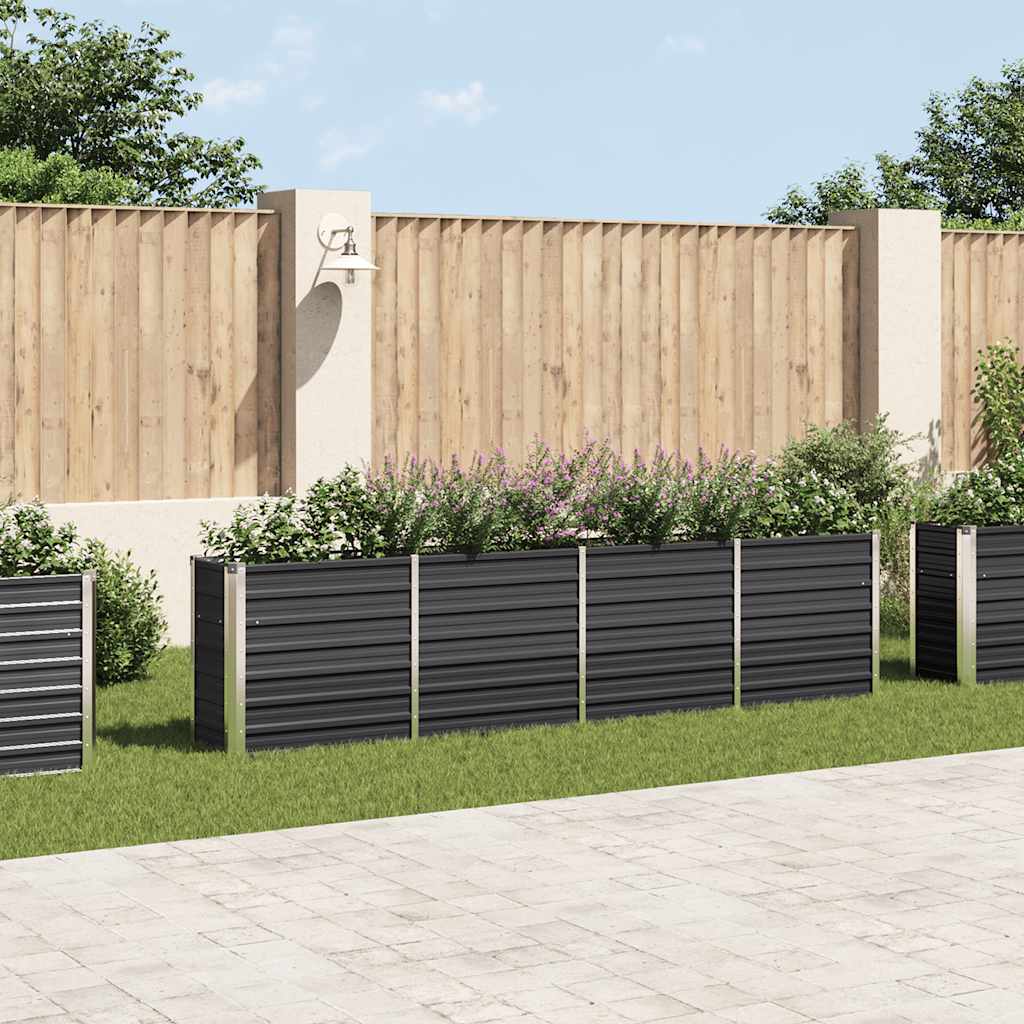 Letto di Coltura Rialzato 320x40x77cm Acciaio Zincato Antracite