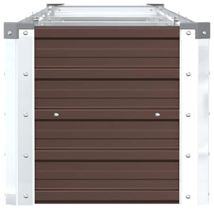 Letto Rialzato in Acciaio Zincato 320x40x45 cm Marrone 47054