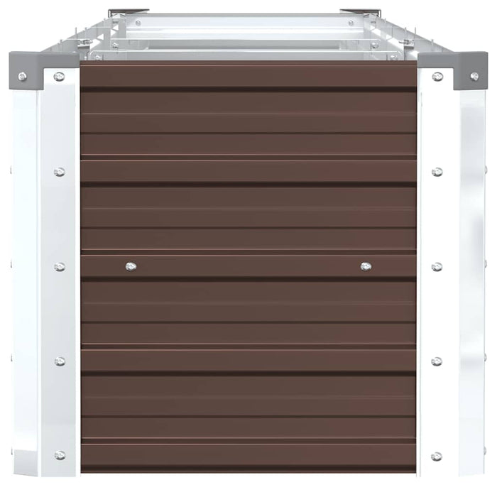 Letto Rialzato in Acciaio Zincato 320x40x45 cm Marrone 47054