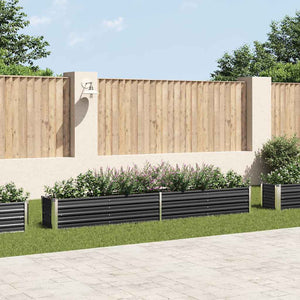 Letto Rialzato in Acciaio Zincato 320x40x45 cm Antracite 47055