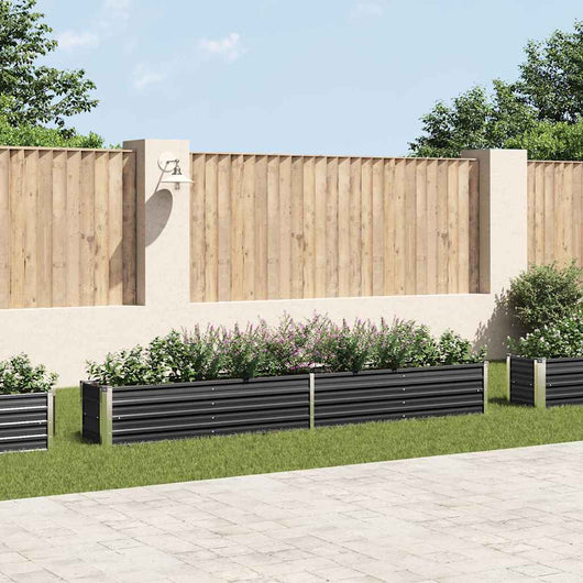 Letto Rialzato in Acciaio Zincato 320x40x45 cm Antracite