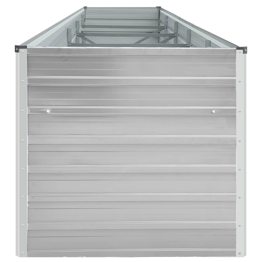 Fioriera rialzata piante fiori giardino acciaio zincato 400 x 80 x 45 cm grigio 02_0001116