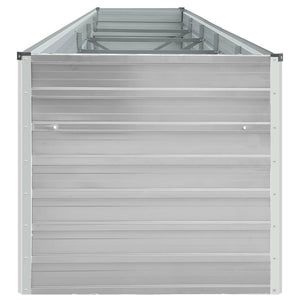 Fioriera rialzata piante fiori giardino acciaio zincato 400 x 80 x 45 cm grigio 02_0001116