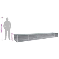 Letto Rialzato da Giardino Acciaio Zincato 480x80x45 cm Grigio 47064