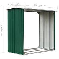 Capannone in Acciaio Zincato 172x91x154 cm Verde 47080