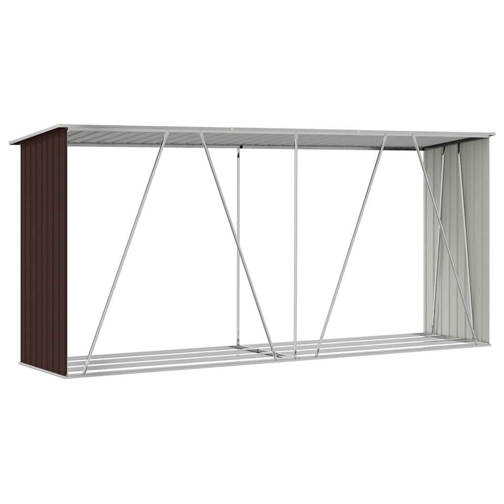 Capannone da Giardino in Acciaio Zincato 330x84x152cm Marrone 47084