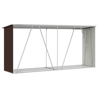 Capannone da Giardino in Acciaio Zincato 330x84x152cm Marrone 47084