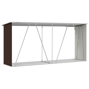 Capannone da Giardino in Acciaio Zincato 330x84x152cm Marrone 47084