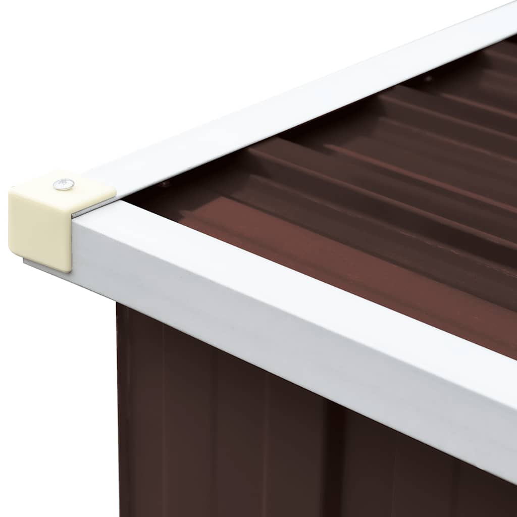 Capannone da Giardino in Acciaio Zincato 330x84x152cm Marrone 47084