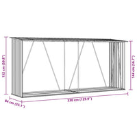 Capannone da Giardino in Acciaio Zincato 330x84x152cm Marrone 47084