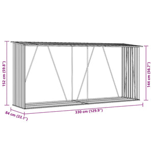 Capannone da Giardino in Acciaio Zincato 330x84x152cm Marrone 47084