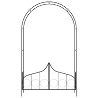 Arco da Giardino con Porta Nero 138x40x238 cm in Ferro  cod mxl 76445