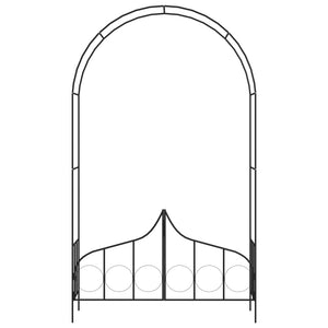 Arco da Giardino con Porta Nero 138x40x238 cm in Ferro  cod mxl 76445