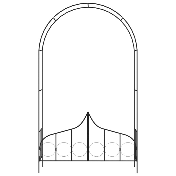 Arco da Giardino con Porta Nero 138x40x238 cm in Ferro 47092