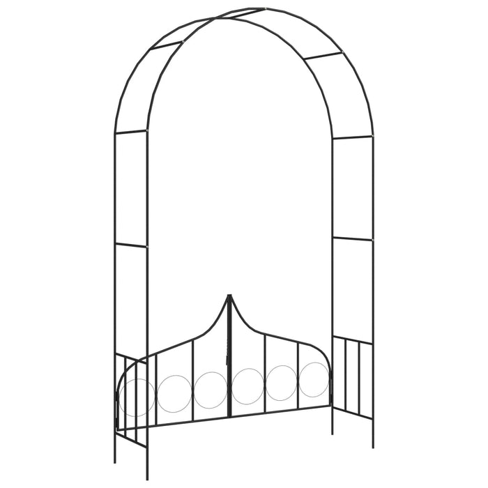 Arco da Giardino con Porta Nero 138x40x238 cm in Ferro  cod mxl 76445