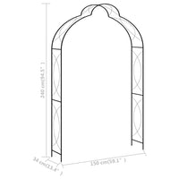 Arco da Giardino Nero 150x34x240 cm in Ferro 47095