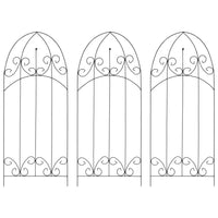 Supporti da Giardino per Piante 3 pz Neri 40x100 cm in Ferro