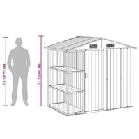 Capanno da Giardino con Scaffali Antracite 205x130x183 cm Ferro 47106