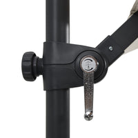 Ombrellone a Sbalzo con LED e Palo in Acciaio 250x250 cm Sabbia 46992