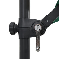 Ombrellone a Sbalzo con LED e Palo in Acciaio 250x250 cm Verde 46993