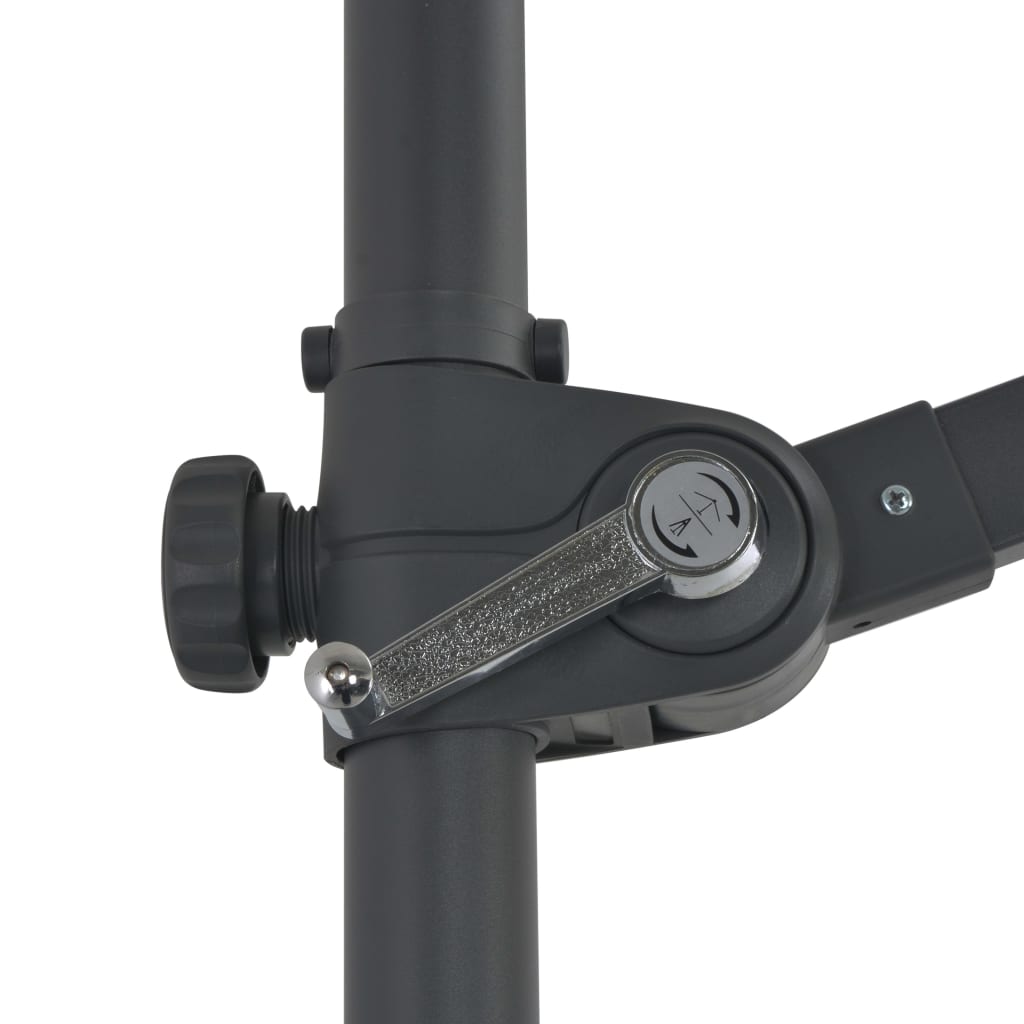 Ombrellone a Sbalzo con Palo in Acciaio 300 cm Nero da giardino cod mxl 29600