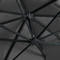 Ombrellone a Sbalzo con LED Palo Alluminio 400x300 cm Antracite 47006