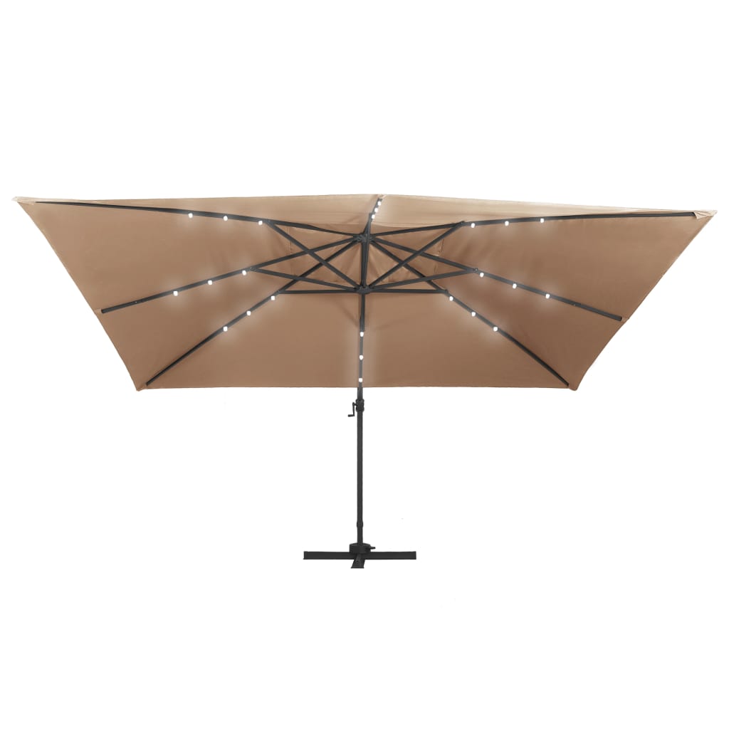 Ombrellone decentrato con luci LED in alluminio 400 x 300 cm tortora 02_0008452