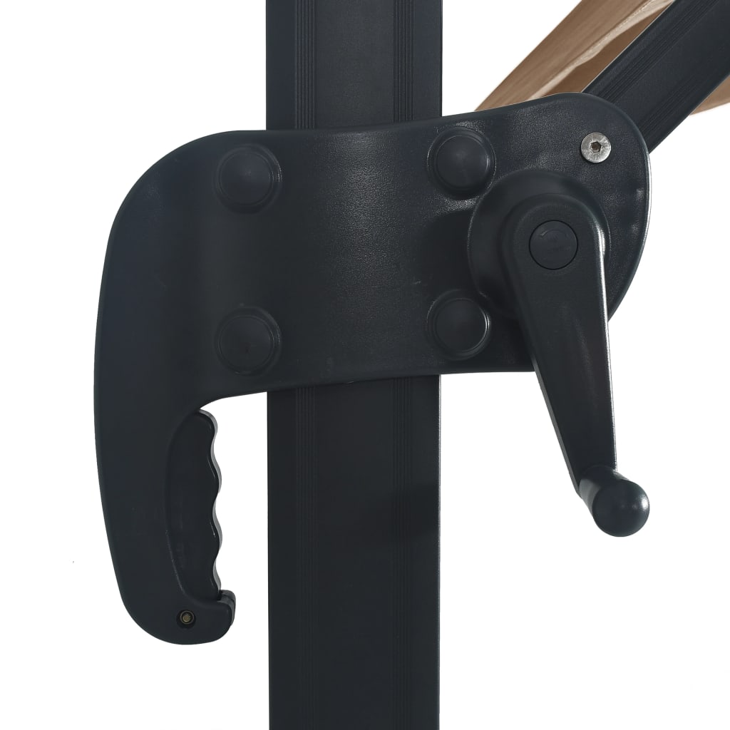 Ombrellone a Sbalzo con LED Palo in Alluminio 400x300cm Tortora 47007