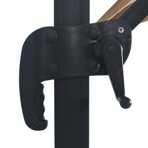 Ombrellone a Sbalzo con LED Palo in Alluminio 400x300cm Tortora 47007