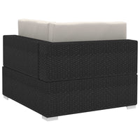 Poltrone Modulari ad Angolo con Cuscini 2 pz Polyrattan Nero 47260