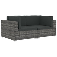 Poltrone Modulari ad Angolo con Cuscini 2 pz Polyrattan Grigio 47262