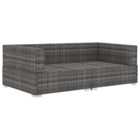 Poltrone Modulari ad Angolo con Cuscini 2 pz Polyrattan Grigio 47262
