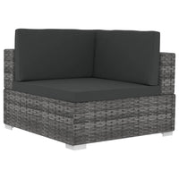 Poltrone Modulari ad Angolo con Cuscini 2 pz Polyrattan Grigio 47262