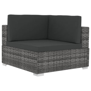 Poltrone Modulari ad Angolo con Cuscini 2 pz Polyrattan Grigio 47262