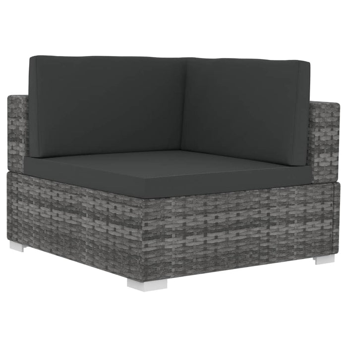 Poltrone Modulari ad Angolo con Cuscini 2 pz Polyrattan Grigio 47262