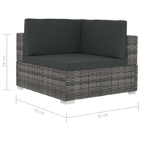 Poltrone Modulari ad Angolo con Cuscini 2 pz Polyrattan Grigio 47262