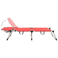 Lettino Prendisole Senior Pieghevole Alto in Alluminio Rosso