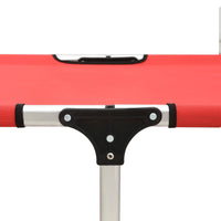 Lettino Prendisole Senior Pieghevole Alto in Alluminio Rosso