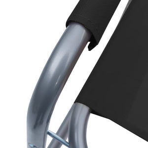 Sedie da Regista 2 pz in Acciaio Nere 47918