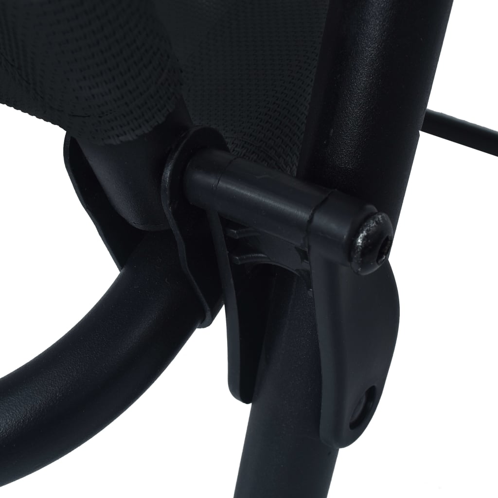 Sedie da Giardino Pieghevoli 2 pz in Textilene Nere 47923