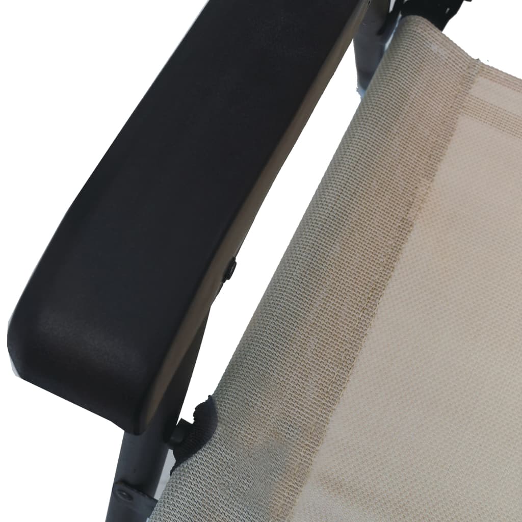 Sedie da Giardino Pieghevoli 2 pz in Textilene Grigio Talpa 47925