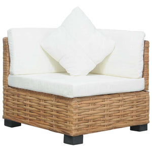 Divano Angolare con Cuscini in Rattan Naturale cod mxl 73188