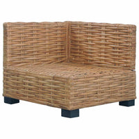 Divano Angolare con Cuscini-Sofa con Cuscini in Rattan Naturale