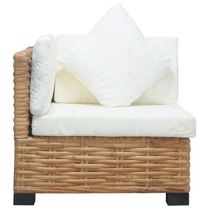 Divano Angolare con Cuscini in Rattan Naturale cod mxl 73188