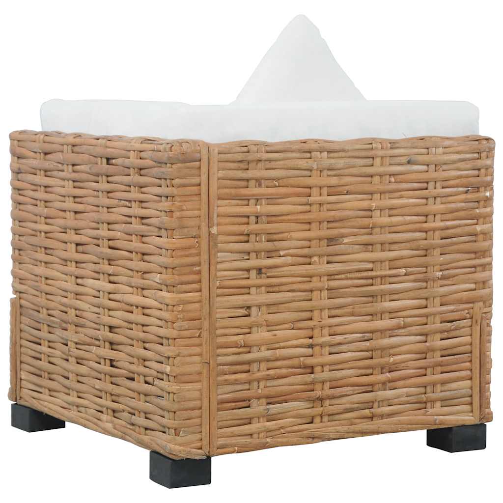 Divano Angolare con Cuscini in Rattan Naturale cod mxl 73188