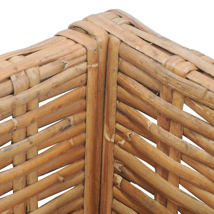 Divano Angolare con Cuscini-Sofa con Cuscini in Rattan Naturale
