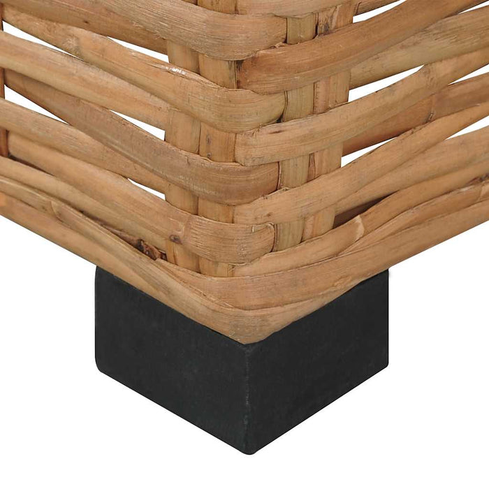 Divano Senza Braccioli con Cuscini-Sofa da Giardino-Divano da esterno in Rattan Naturale