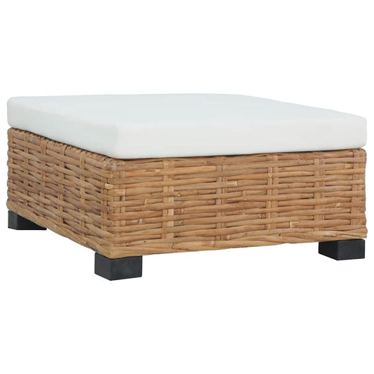 Poggiapiedi con Cuscino in Rattan Naturale cod mxl 65438