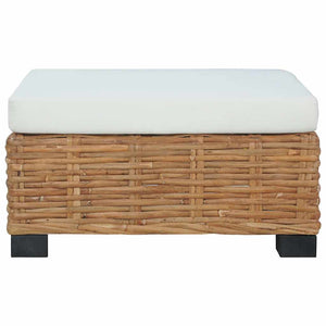 Poggiapiedi con Cuscino in Rattan Naturale cod mxl 65438